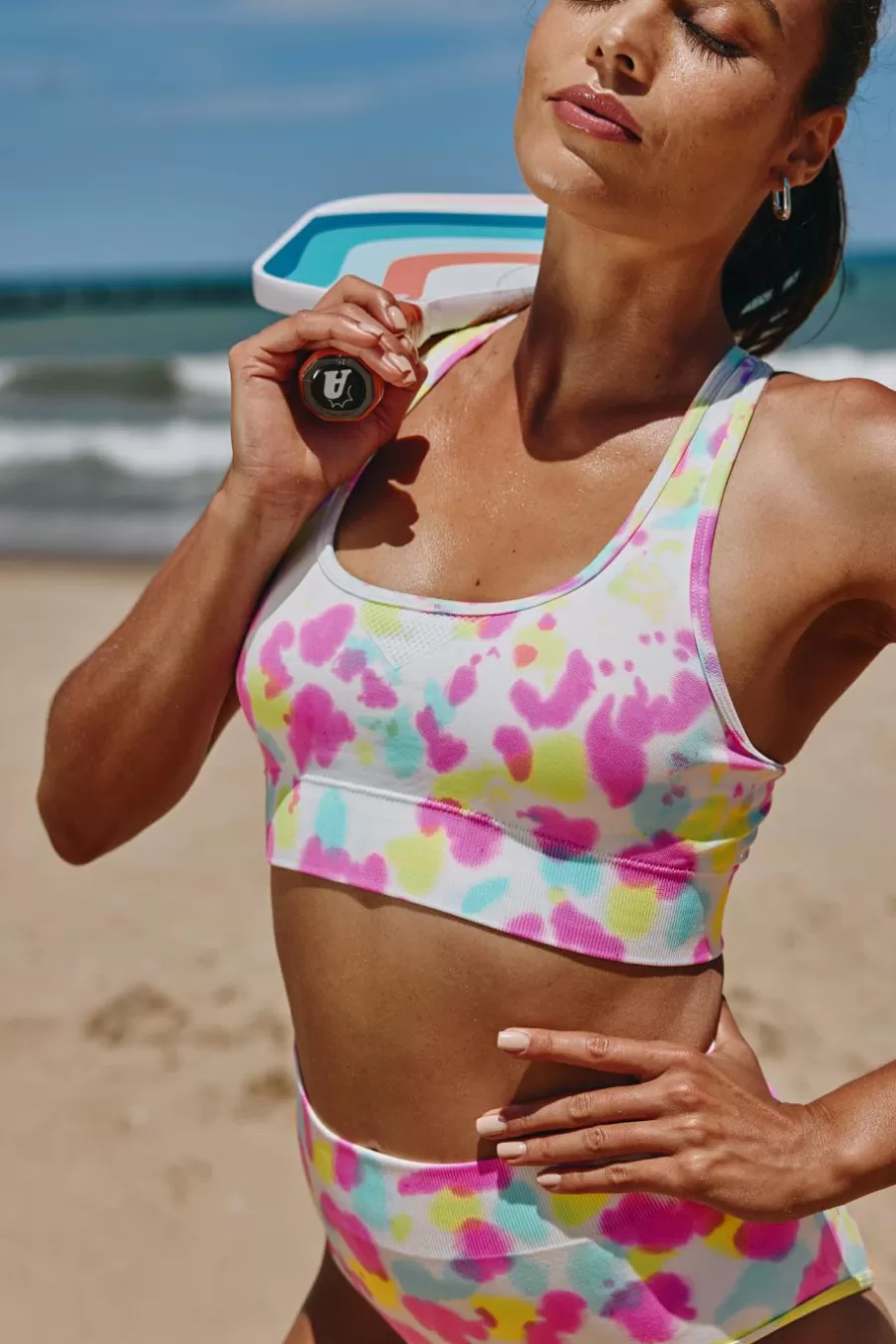 Cupshe Bikini | Taille Haute*Bikini Tie Dye Et Bas à Taille Haute Sans Couture Multicolore