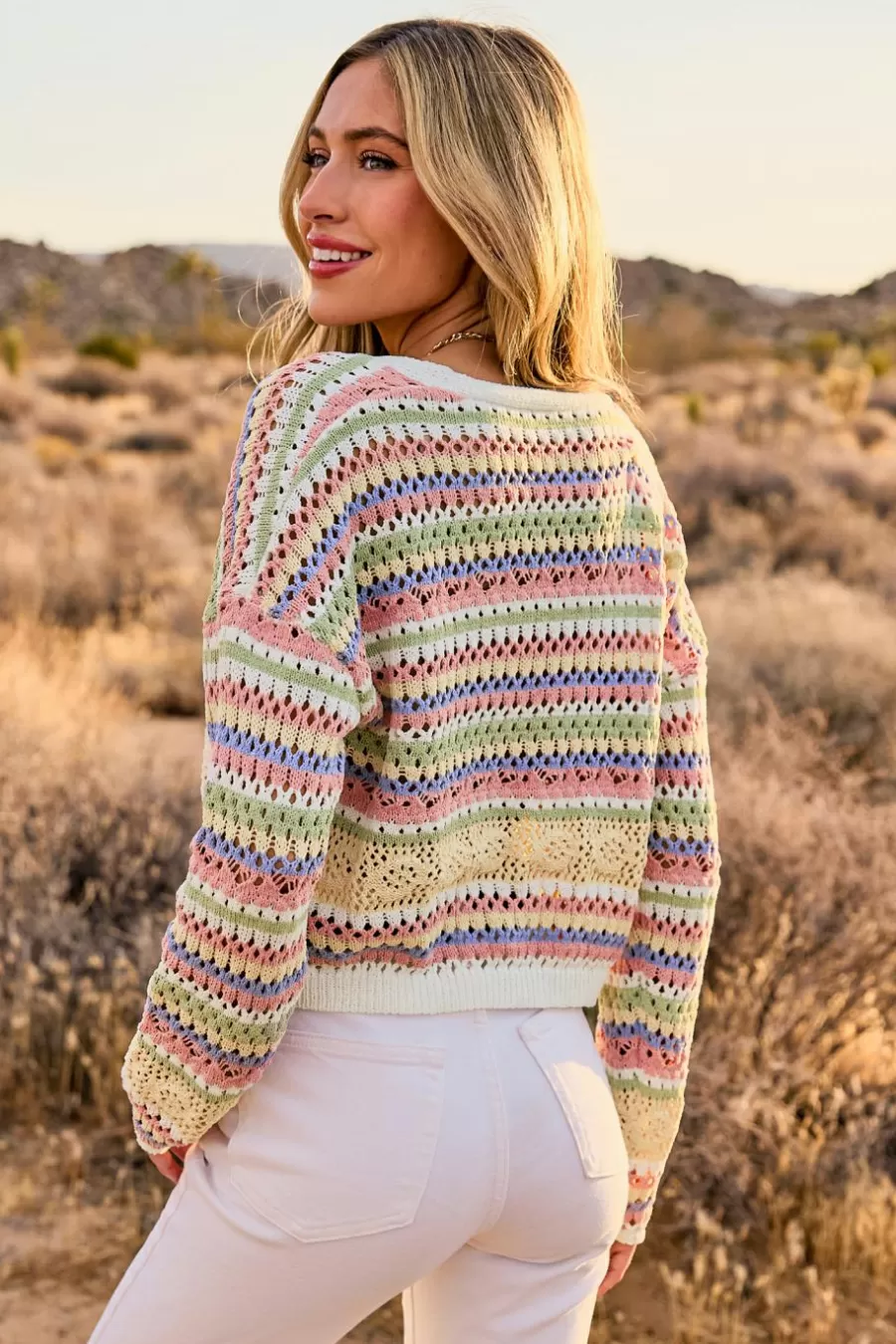 Cupshe Cardigan | Pulls & Gilets*Cardigan Court à Boutons Et Découpe Avec Blocs De Couleur Rose