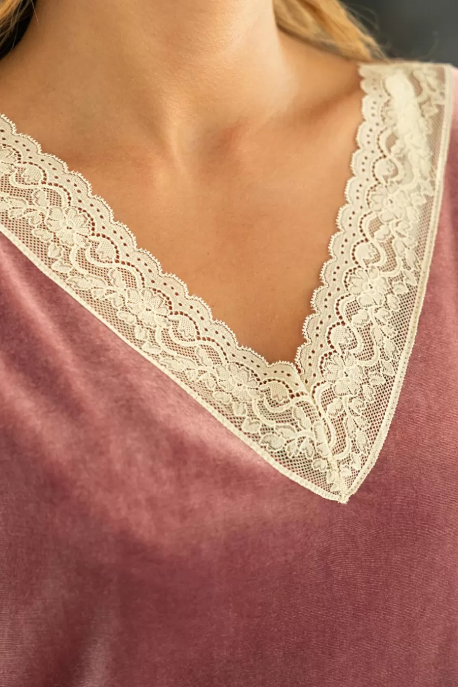 Cupshe Pyjama*Ensemble De Pyjama Avec Bordure De Dentelles Rouge Fraise
