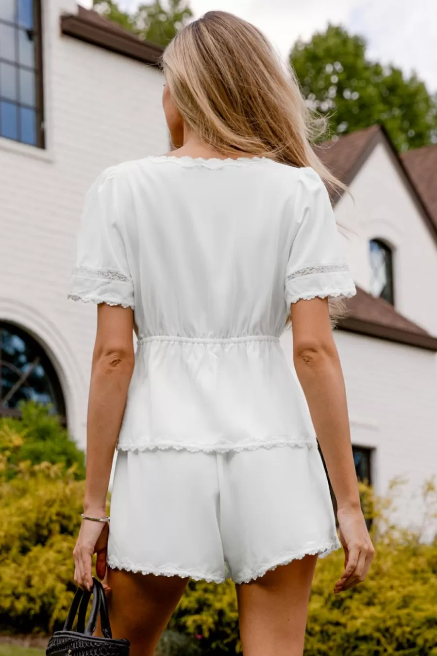 Cupshe Manteau & Veste*Haut à Col Scoop Et Short Droit Blanc