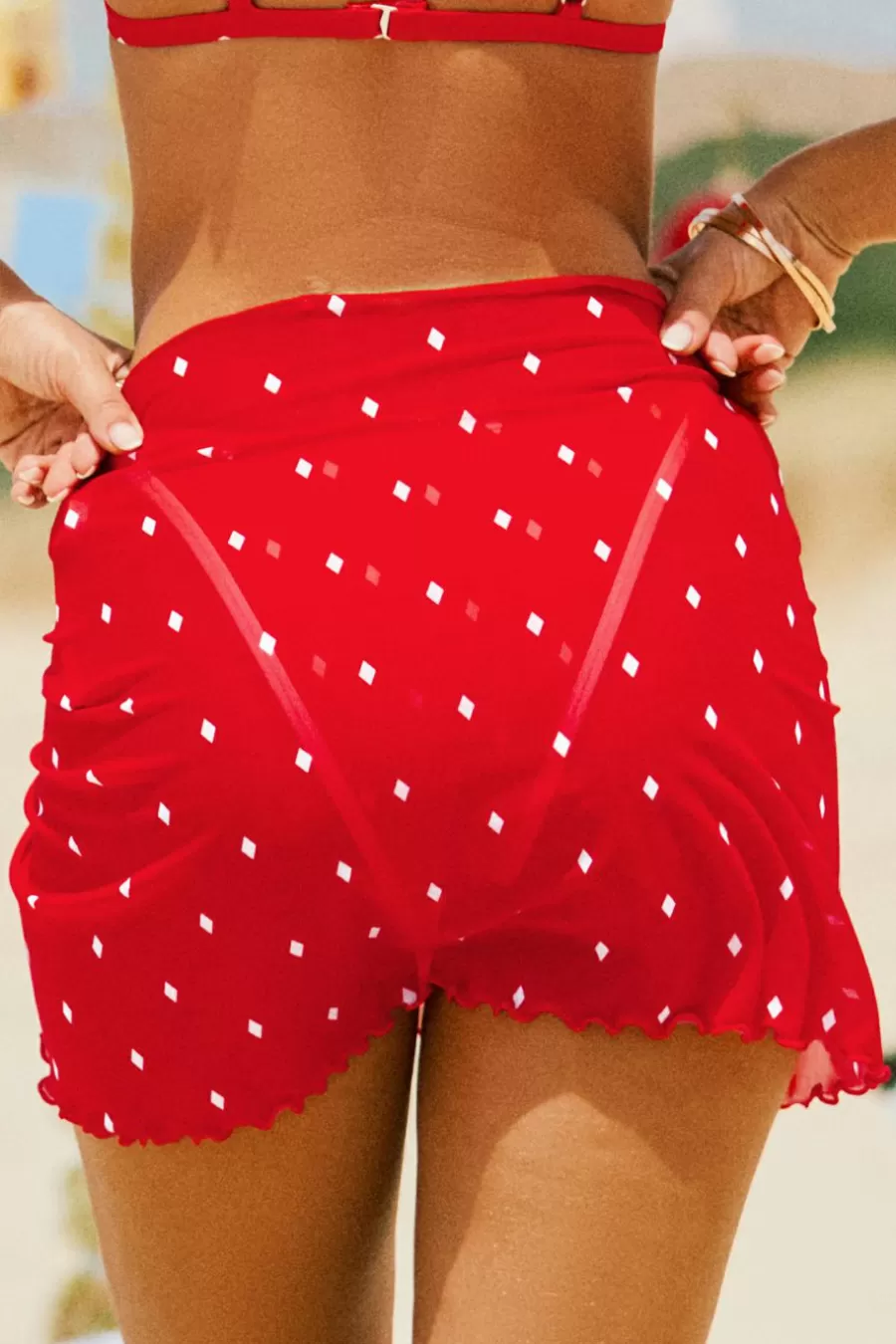 Cupshe Bikini*Jupe De Bain à Pois Rouge