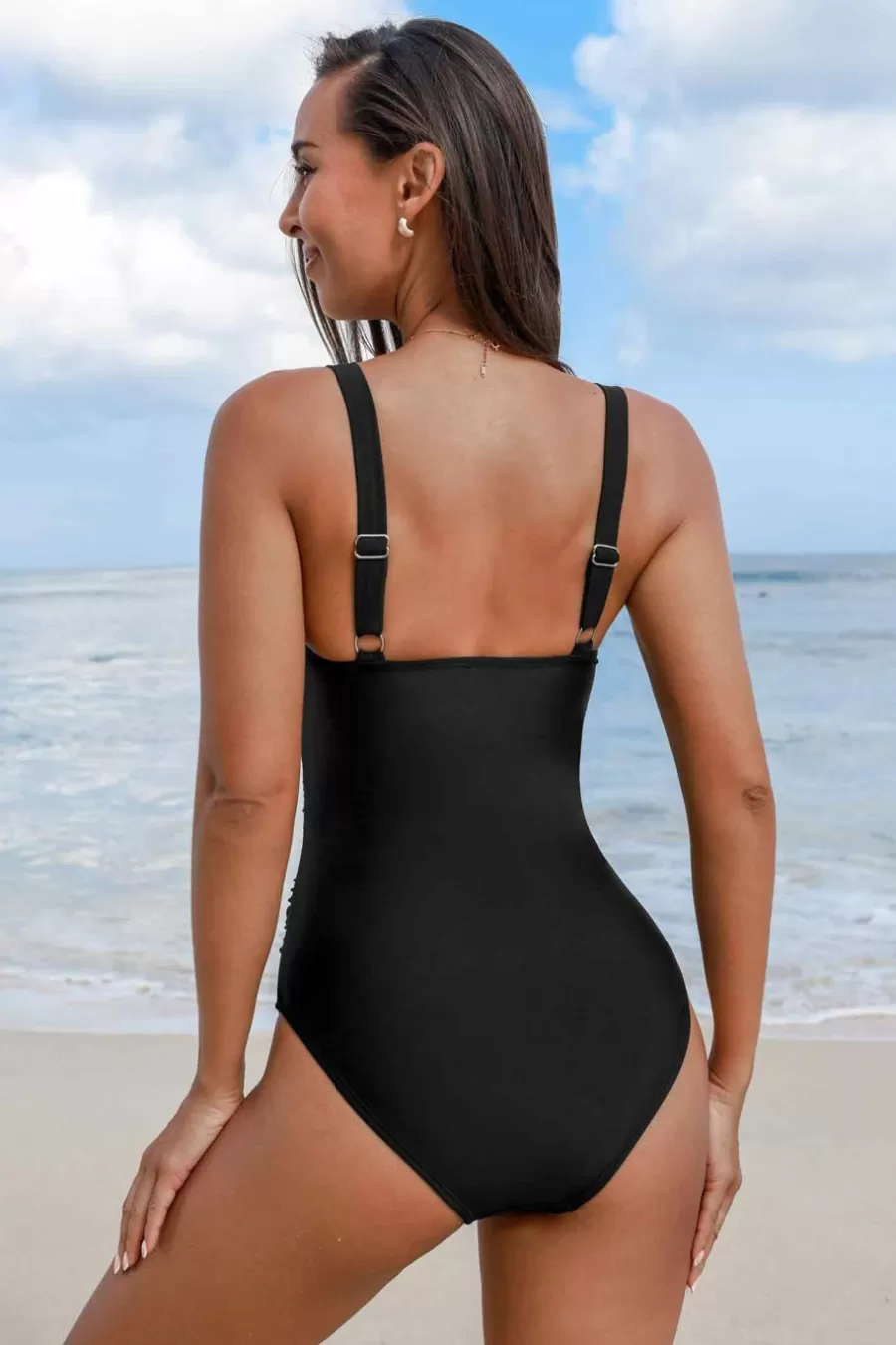 Cupshe Maillot 1 Pièce | Ventre Plat*Maillot De Bain Une Pièce Ventre Plat Amincissant à Col Carré Noir
