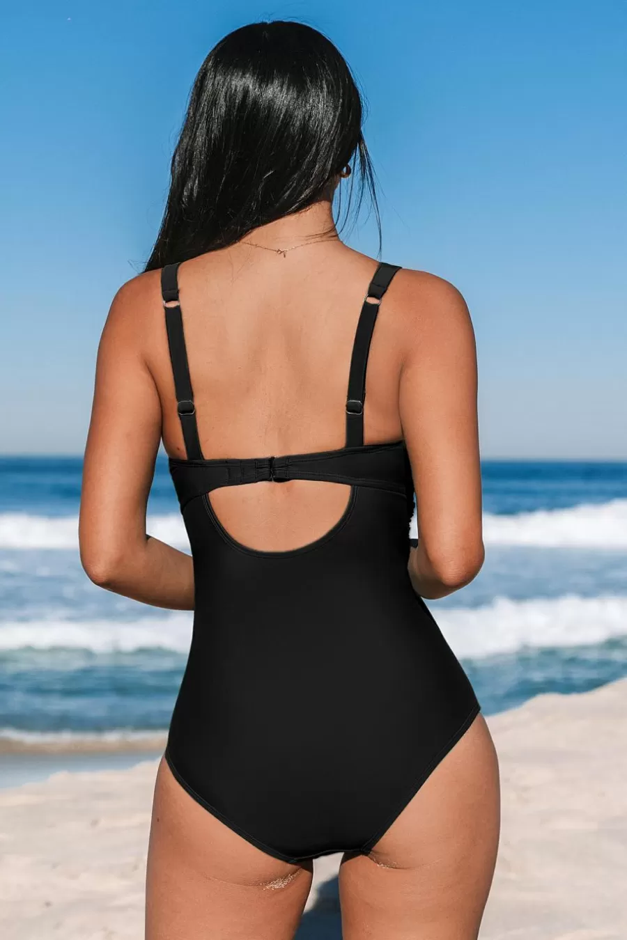 Cupshe Maillot 1 Pièce | Ventre Plat*Maillot De Bain Une Pièce Ventre Plat Amincissant Rétro Noir