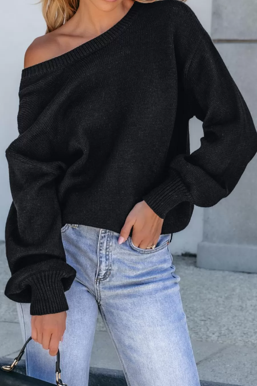 Cupshe Pull | Pulls & Gilets*Pull à Col Bateau Et Manches Longues Ouvert Dans Le Dos Noir