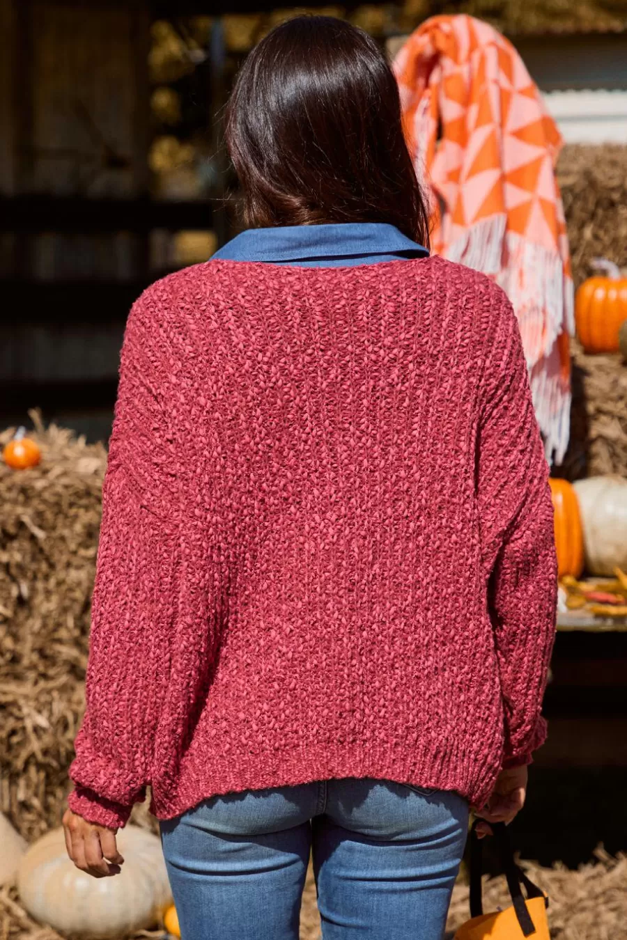 Cupshe Pull | Pulls & Gilets*Pull à Col En V Et Manches Bouffantes Bourgogne