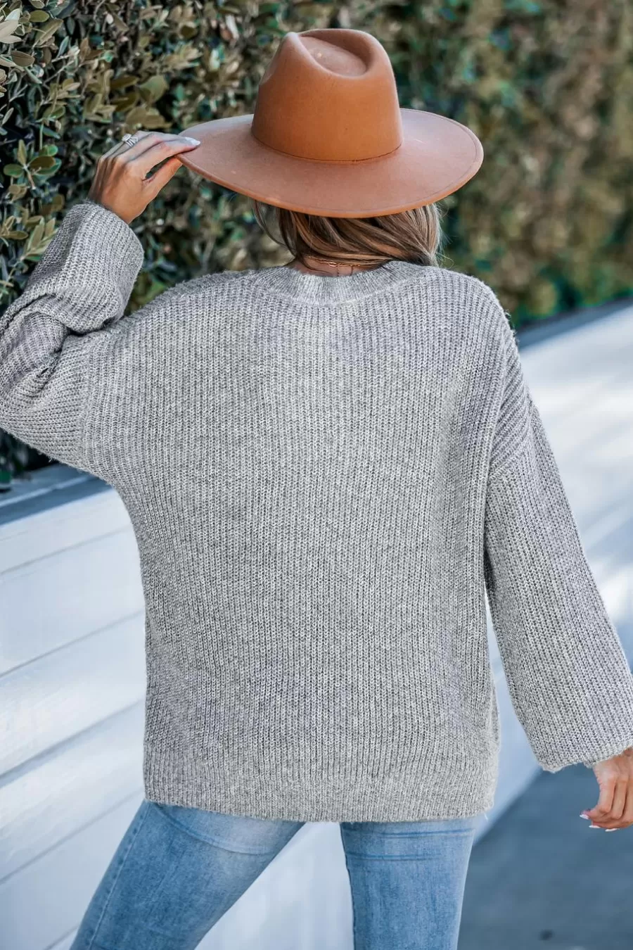Cupshe Pull | Pulls & Gilets*Pull à Col En V Et Manches Longues En Tricot Gris