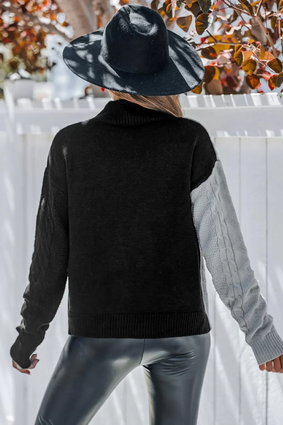 Cupshe Pull | Pulls & Gilets*Pull à Col Montant Avec Blocs De Couleur Asymétrique Et Noir Gris