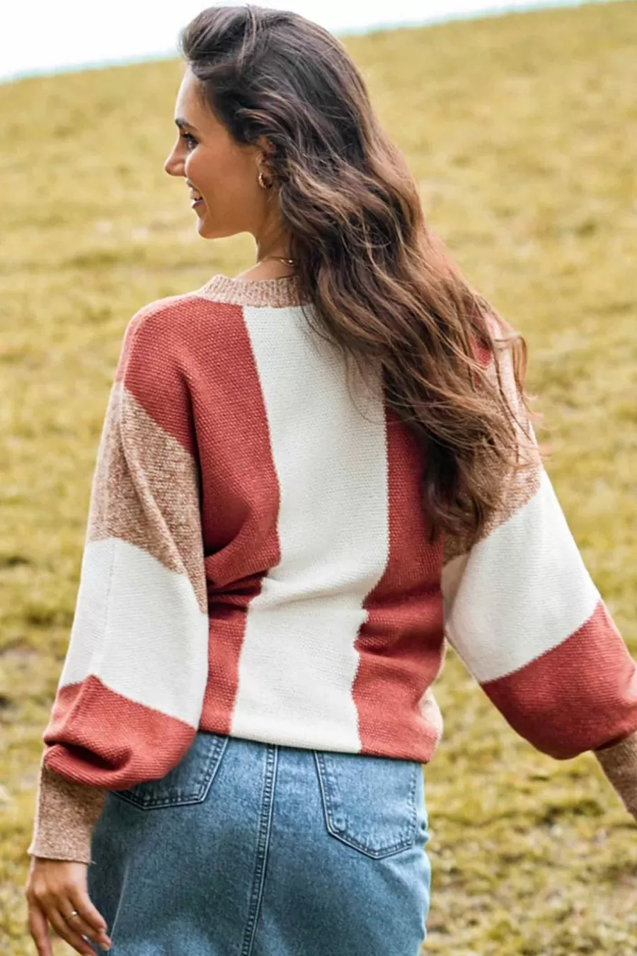 Cupshe Pull | Pulls & Gilets*Pull à Manches Longues Avec Blocs De Couleur Et Beige Brique