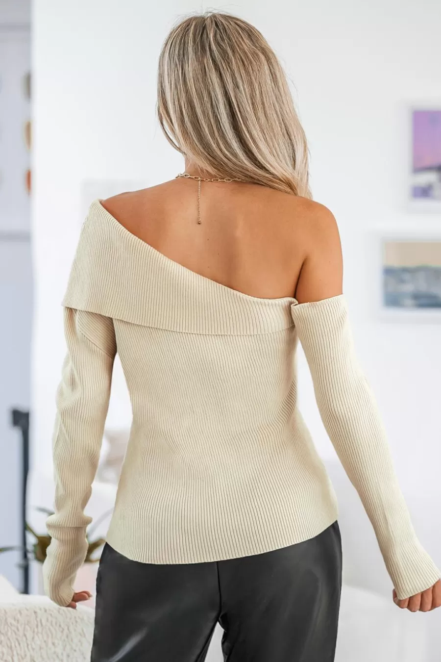 Cupshe Pull | Pulls & Gilets*Pull à Une épaule Rabattu Sable