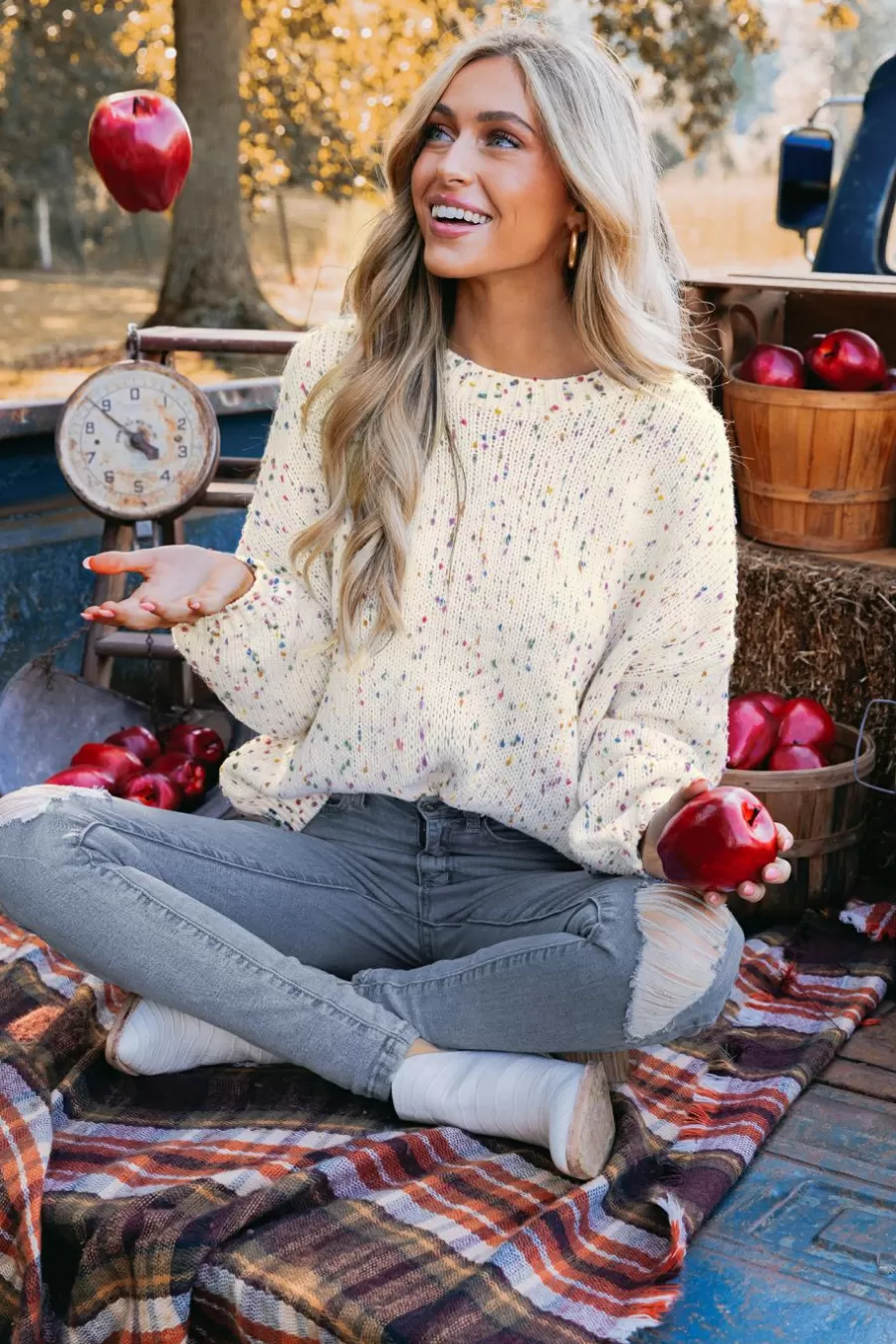 Cupshe Pull | Pulls & Gilets*Pull Avec Manches Tombantes à Pompons Blanc