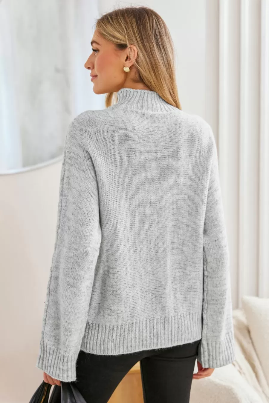 Cupshe Pull | Pulls & Gilets*Pull En Tricot Torsadé à Col Roulé Gris