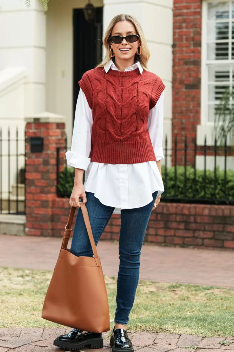 Cupshe Pull | Pulls & Gilets*Pull En Tricot Torsadé à Mancherons Brun