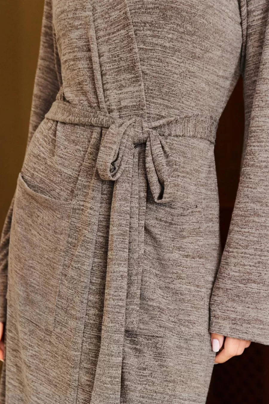 Cupshe Pyjama*Robe De Chambre Longline à Manches Longues Ouverte Sur Le Devant Neutre