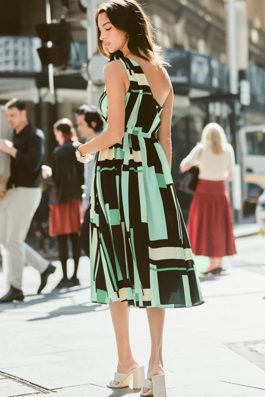 Cupshe Robe Longue*Robe Maxi à Une épaule Géométrique Noir
