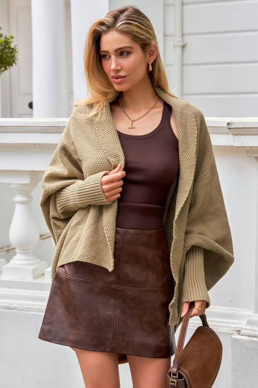 Cupshe Pulls & Gilets | Manteau & Veste*Veste Ouverte Sur Le Devant à Manches Dolman Neutre